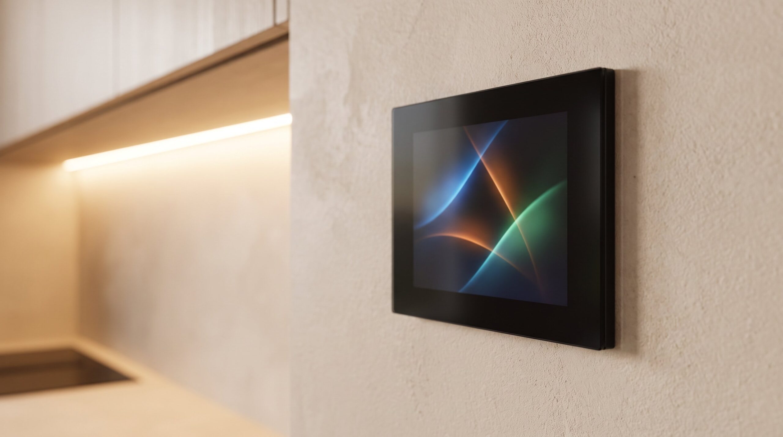 Wall-mounted smart home touchscreen control panel